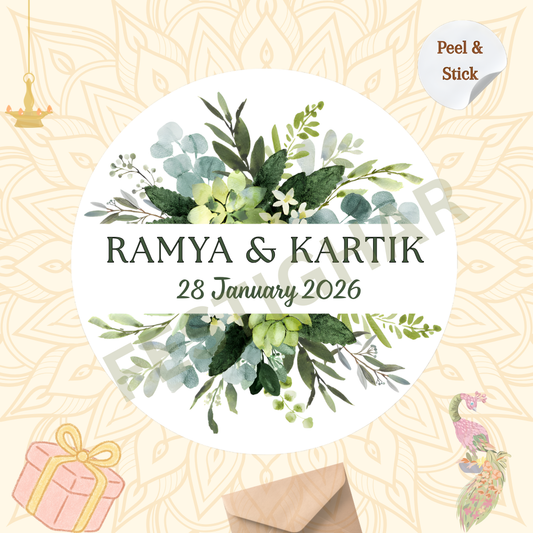 Wedding Stickers in green