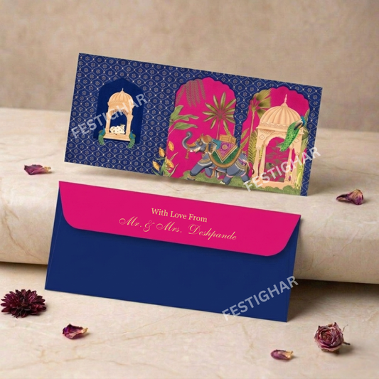 Personalised Money Envelopes - luxury design in blue and pink