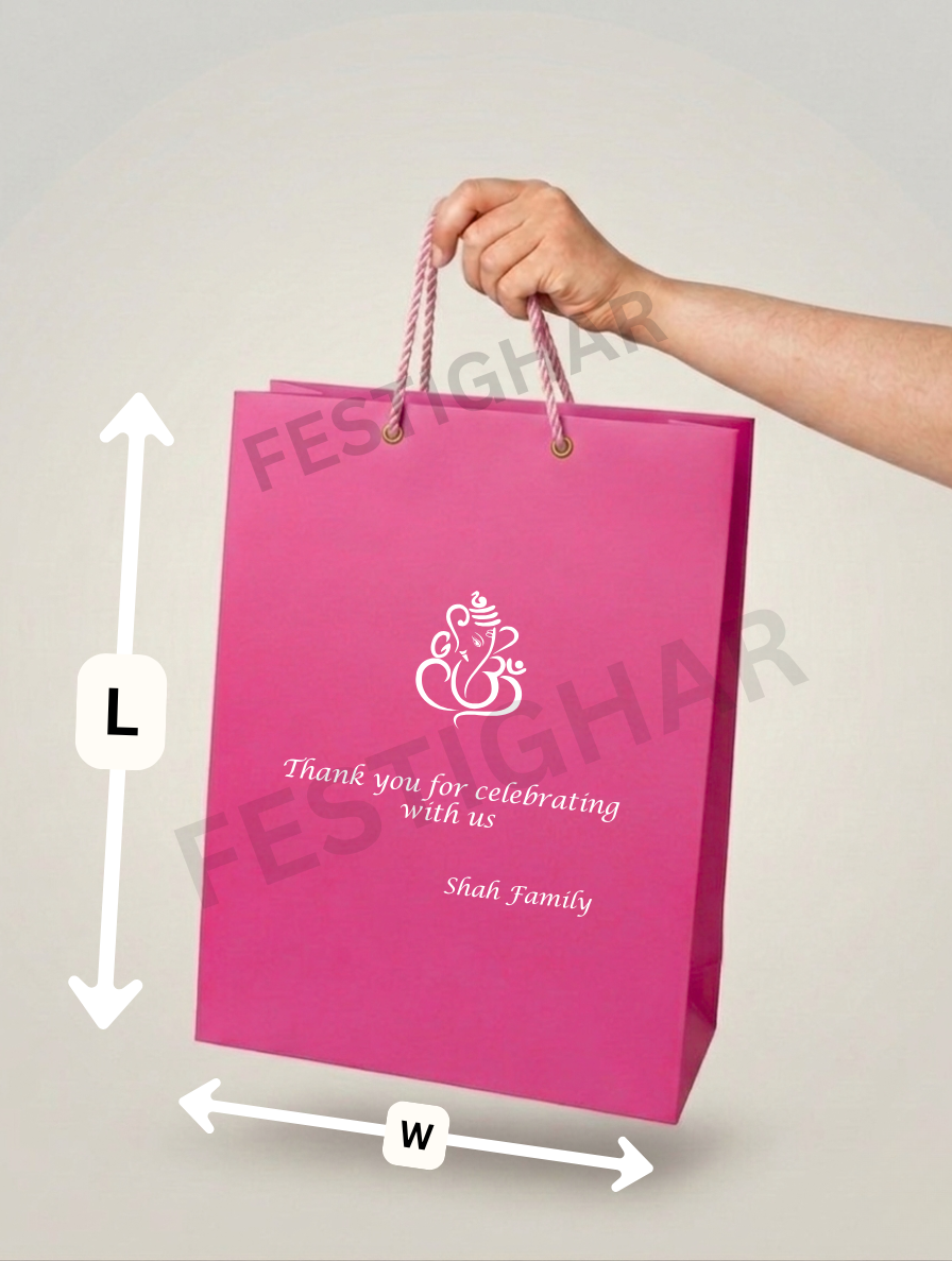 Customized Paper Bags for Wedding with custom message
