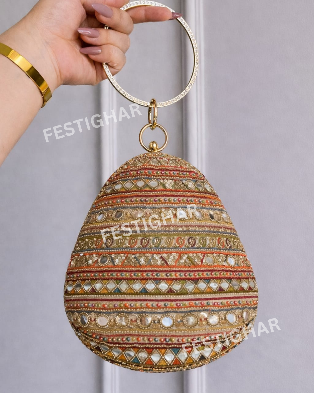 Almond shape clutch new design