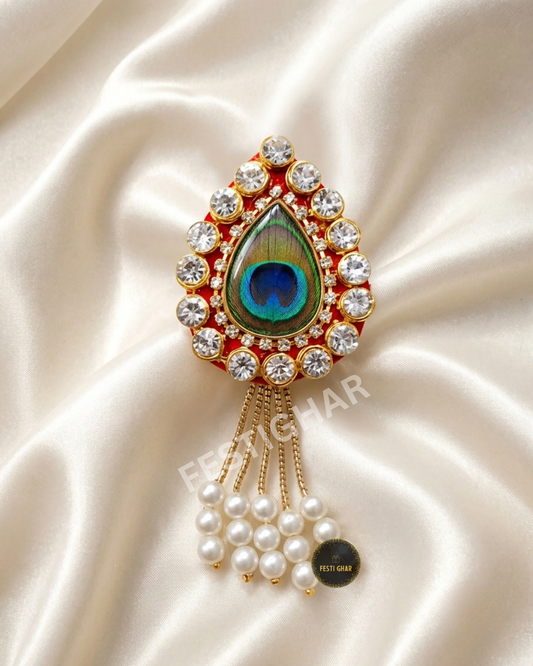 Premium baraat welcome brooch in morpankh theme