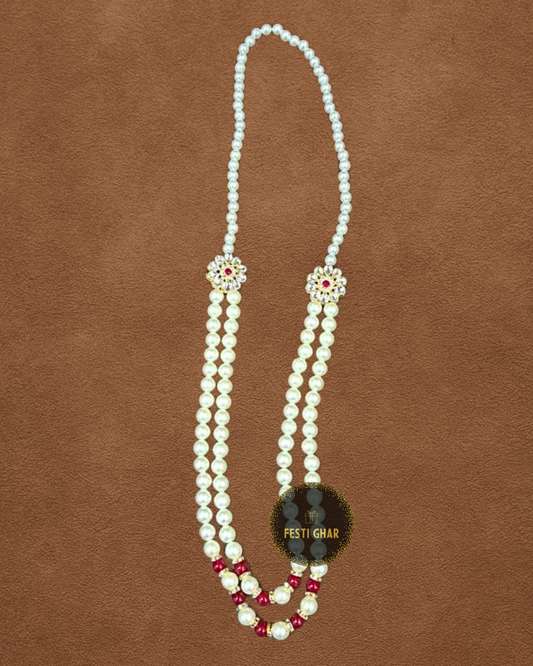 Red and White Pearl Mala