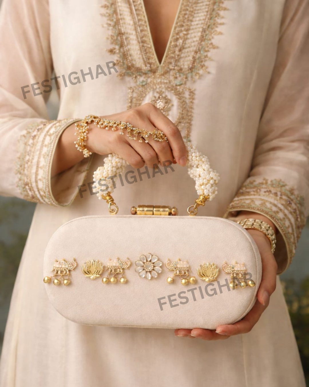 Premium Kundan Clutch Collection