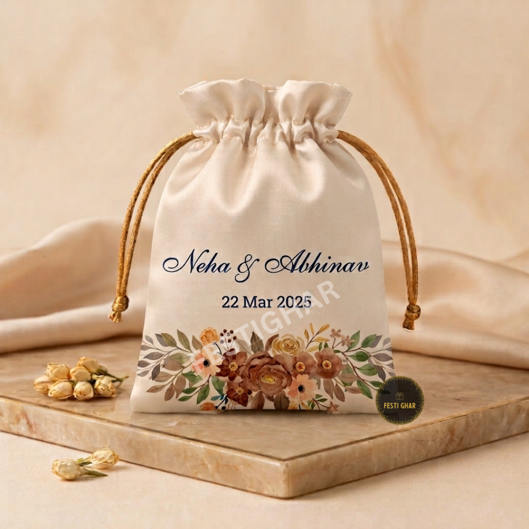 Customized satin potli floral