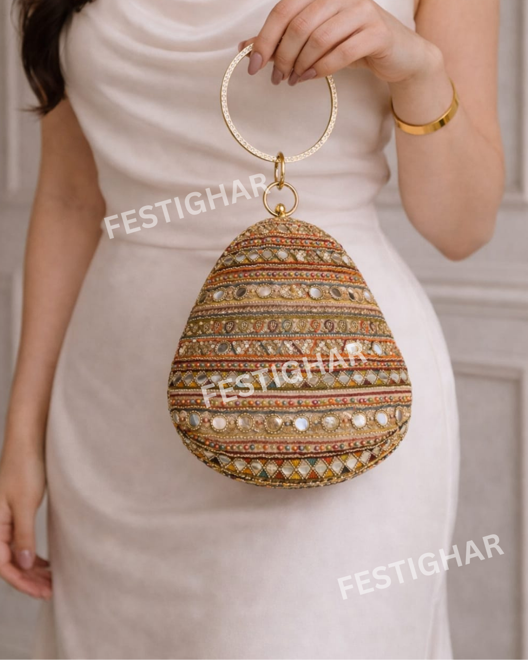 Almond shape clutch new design