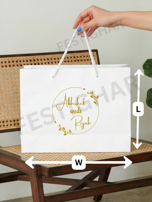 Customized Paper Bags for Wedding with flower design