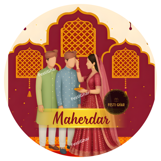 Meherdar Badge in red colour