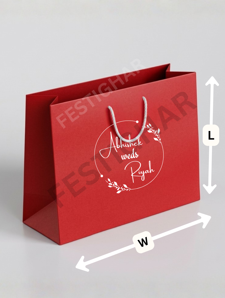 Customized Paper Bags for Wedding with flower design