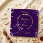 Personalised Thank you Cards in purple