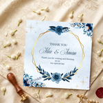 Personalised Thank you Cards in blue