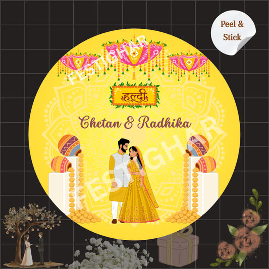 Haldi Floral gift sticker