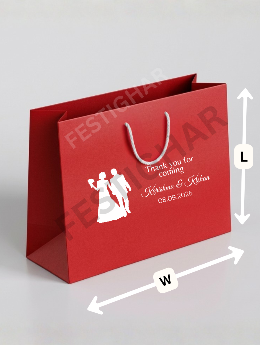 Customized Paper Bags for Wedding bride groom design