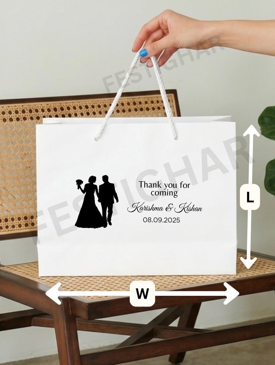 Customized Paper Bags for Wedding bride groom design