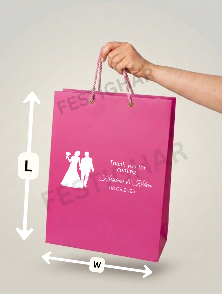 Customized Paper Bags for Wedding bride groom design