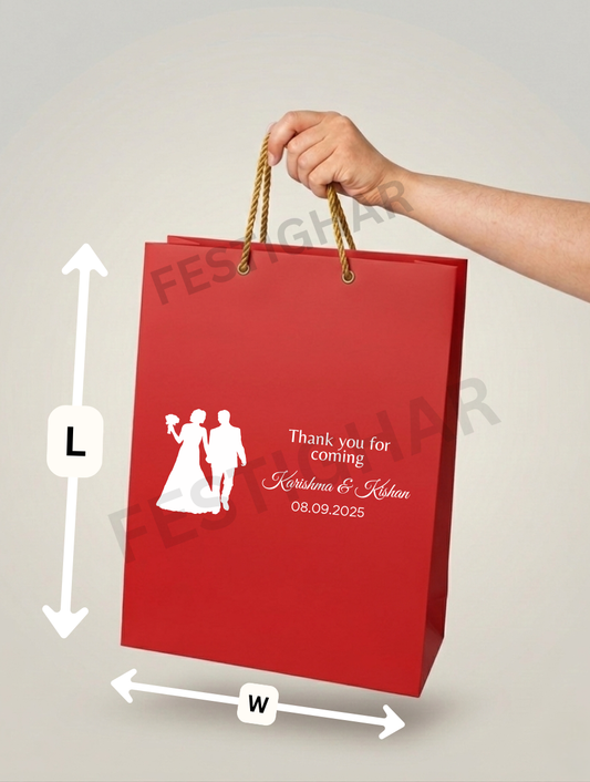 Customized Paper Bags for Wedding bride groom design