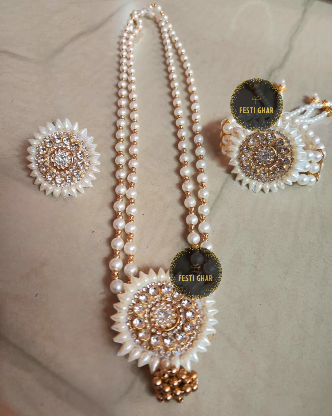 White golden pearl full set