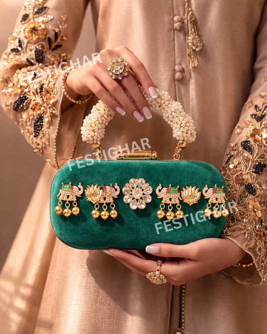 Premium Kundan Clutch Collection