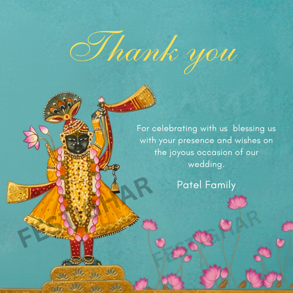 Personalised Thank you Cards - Shrinath ji