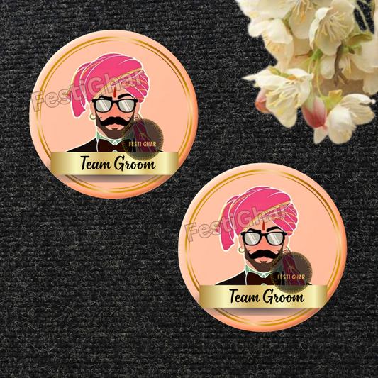 Team Groom elegant Badges