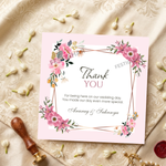 Custom Thank you Cards in elegant pink