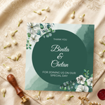 Custom Thank you Cards in elegant green