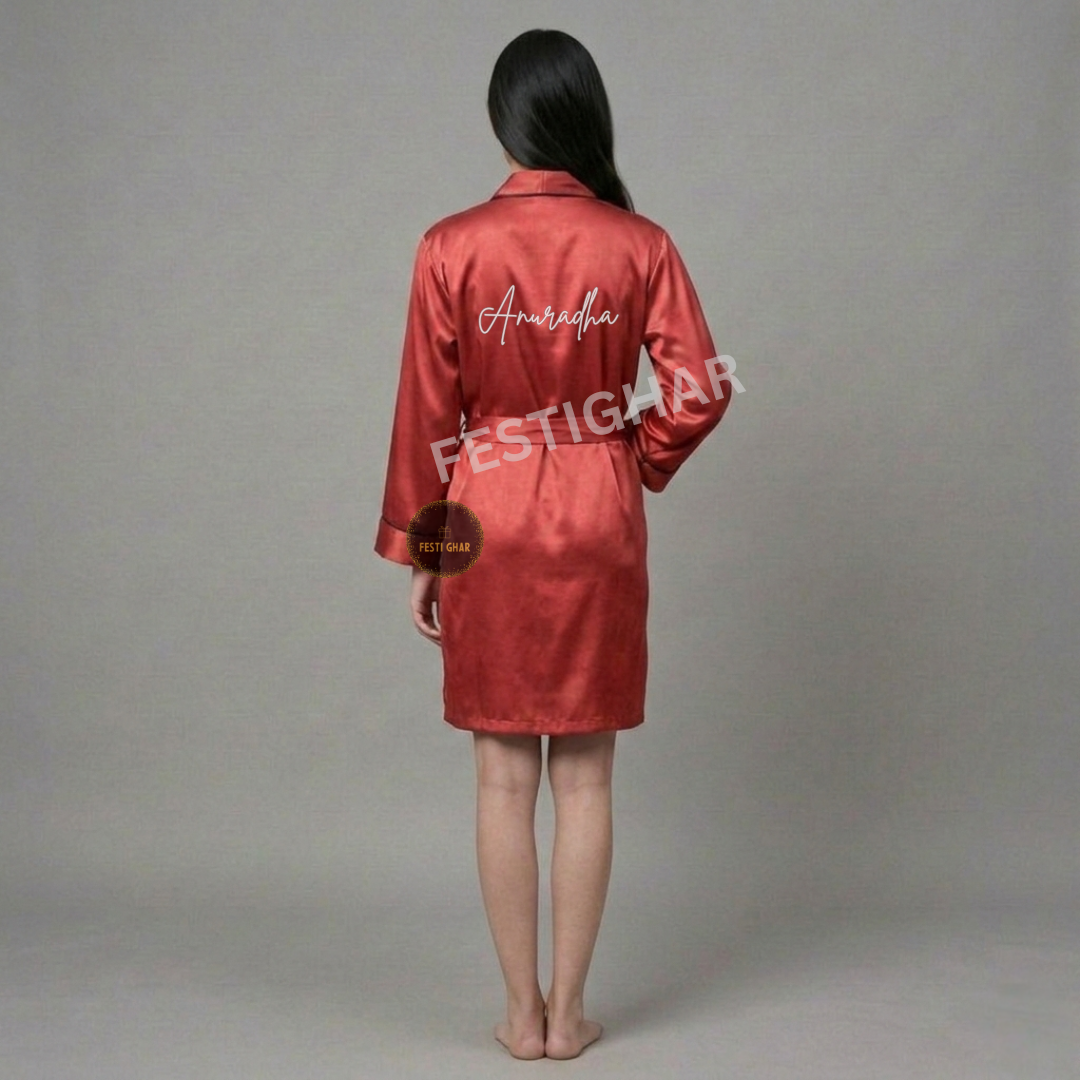 Premium Satin Robe with Piping - More Discount on bulk quantity