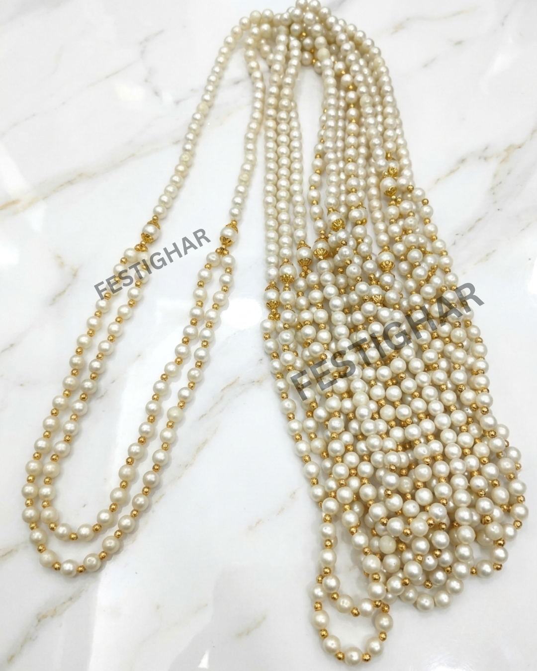 Welcome mala with double pearl layer