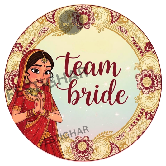 Team Bride ethnic style Badges