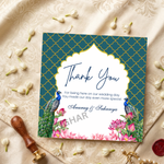 Custom Thank you Cards green peacock theme