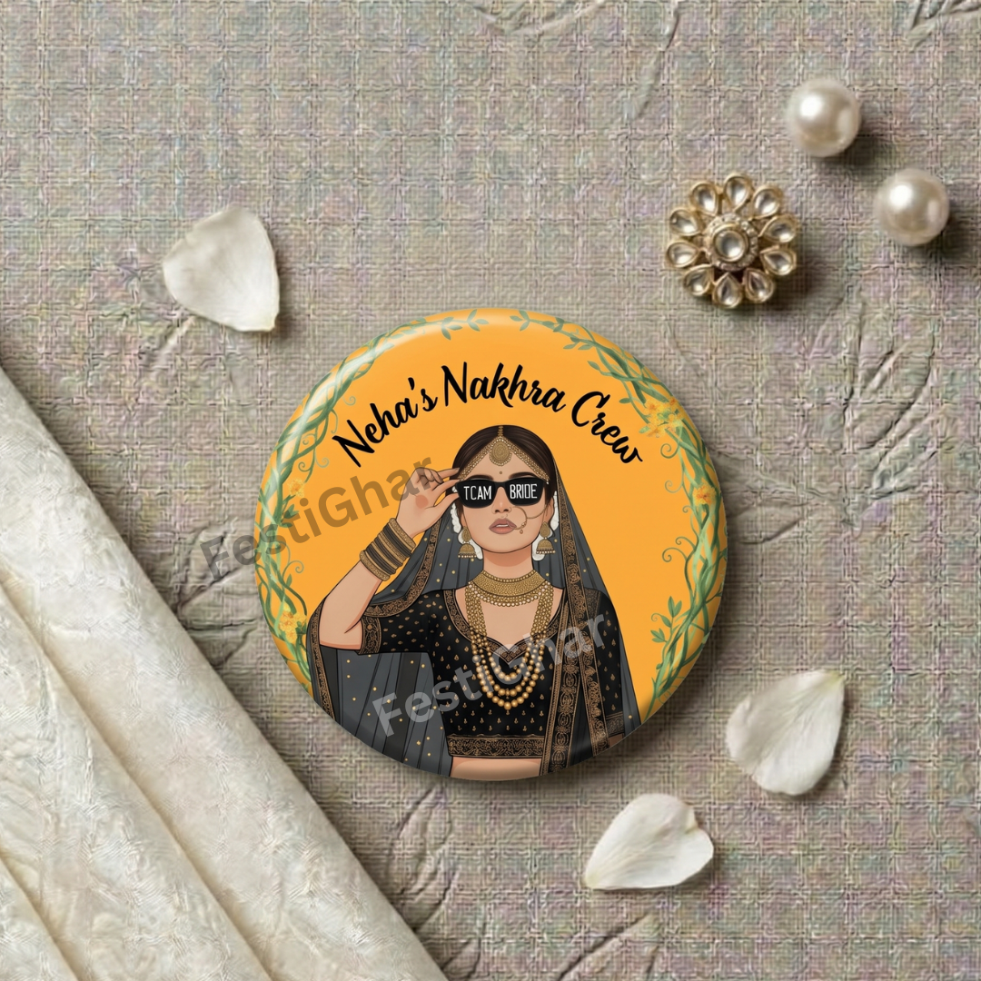 Customized Badges for Bride side