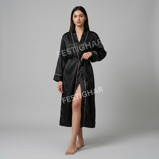 Long Premium Satin Robe - Personalized