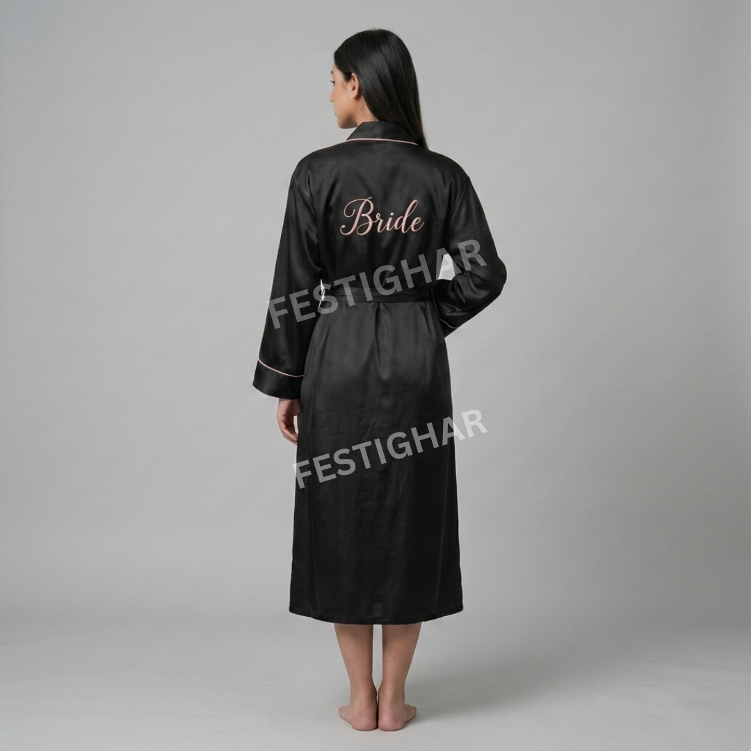 Long Premium Satin Robe - Personalized
