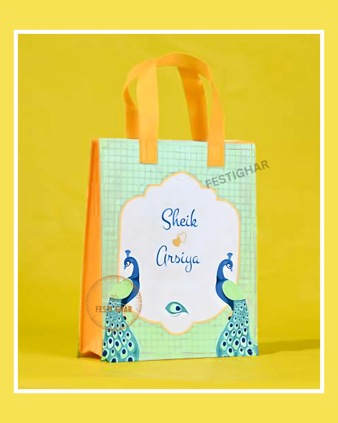 Wedding Fabric Bags with Peacock design