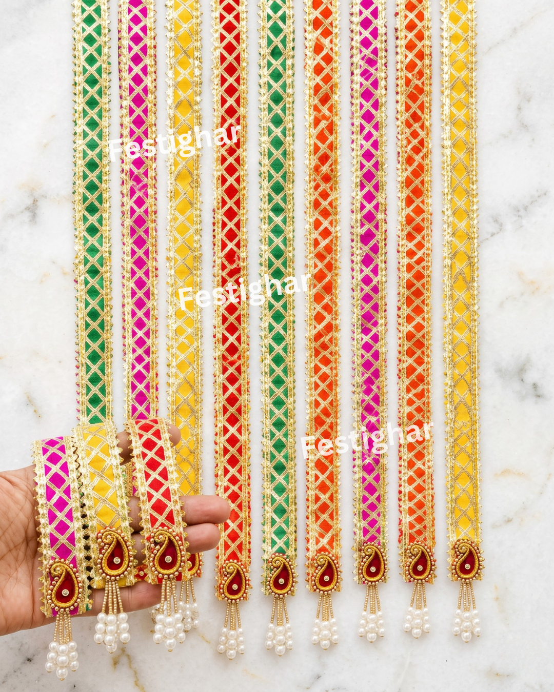 Welcome dupatta with gota
