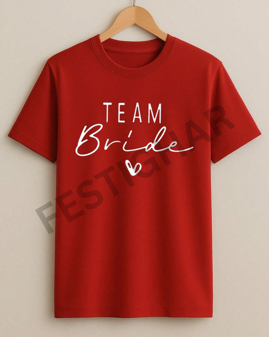 Bridesmaid T-Shirt - Team Bride with a heart
