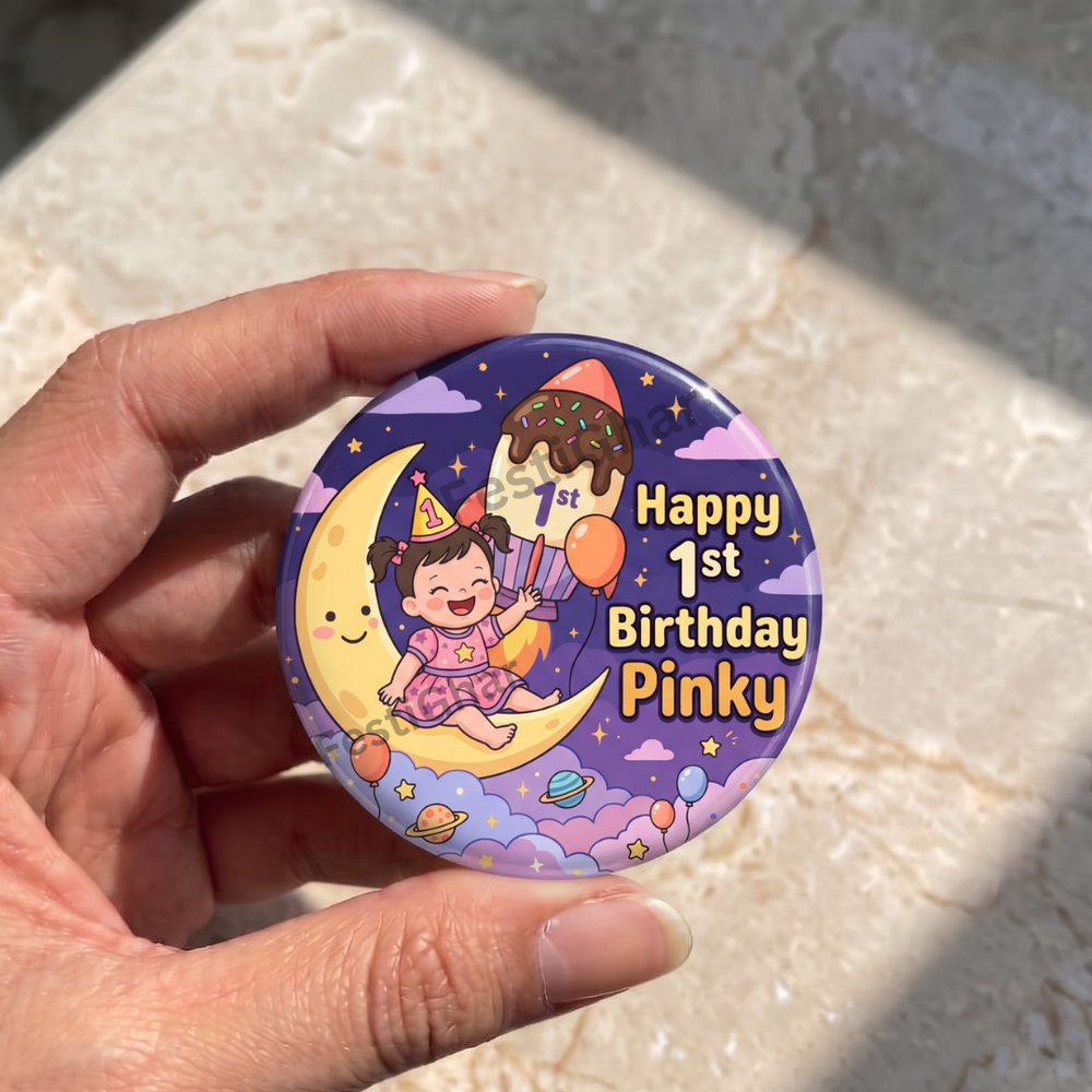 Customized 1st Birthday dream theme badges