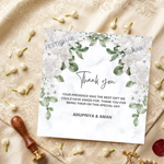 White floral Thank you Cards customized