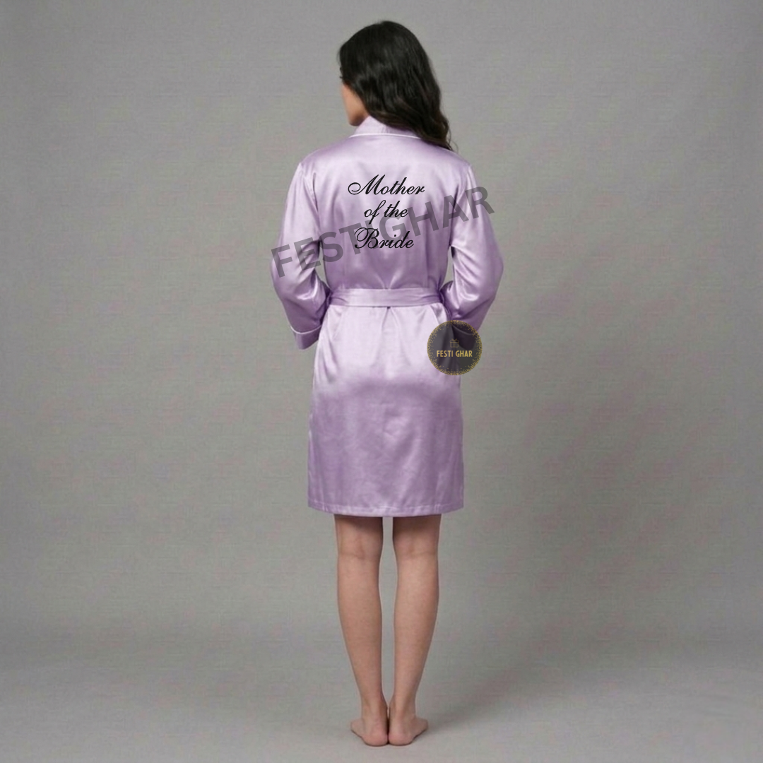 Premium Satin Robe with piping - Mother of the Bride