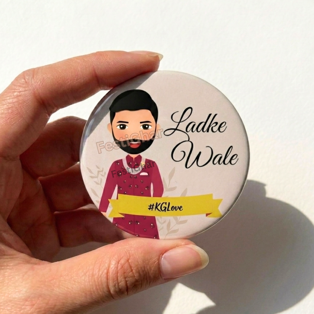 Customized elegant Ladke Wale badges