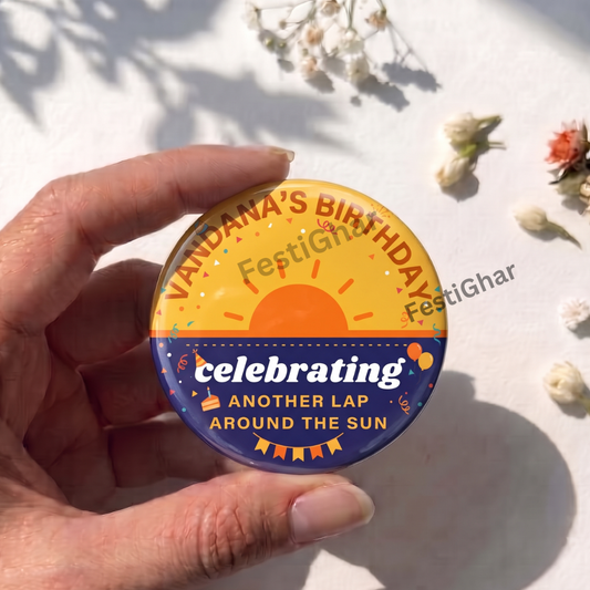 Customized sunshine theme birthday badges