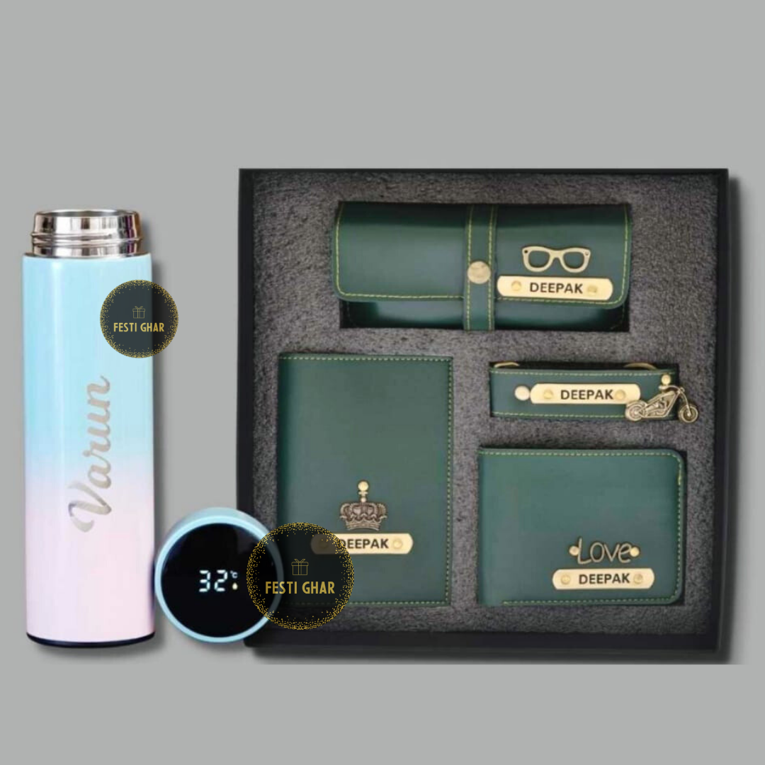 Personalized  Set of 5 for Men with multicolored bottle