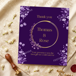 Personalised Thank you Cards in purple