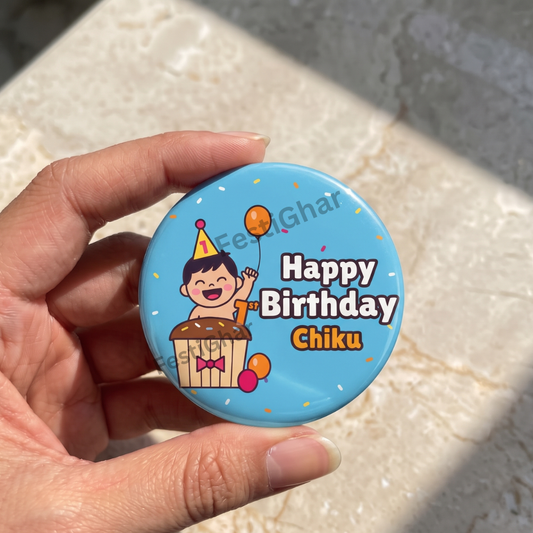 Customized 1st birthday baby boy badges
