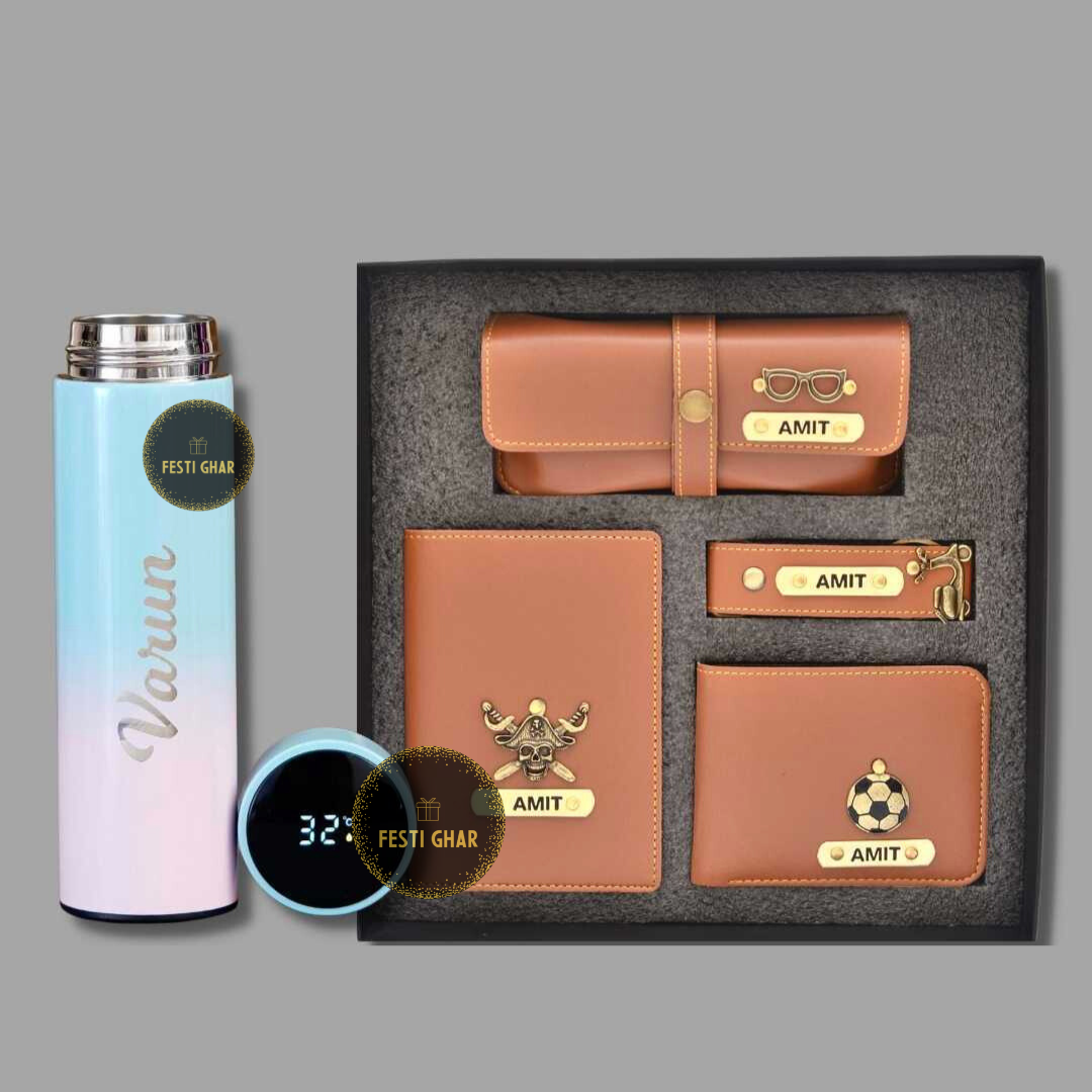 Personalized  Set of 5 for Men with multicolored bottle