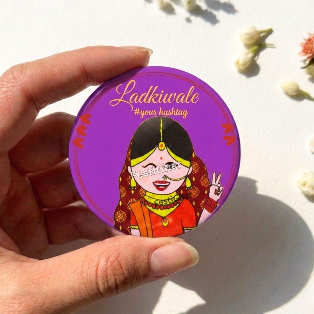 Customized Ladkiwale badges in Purple