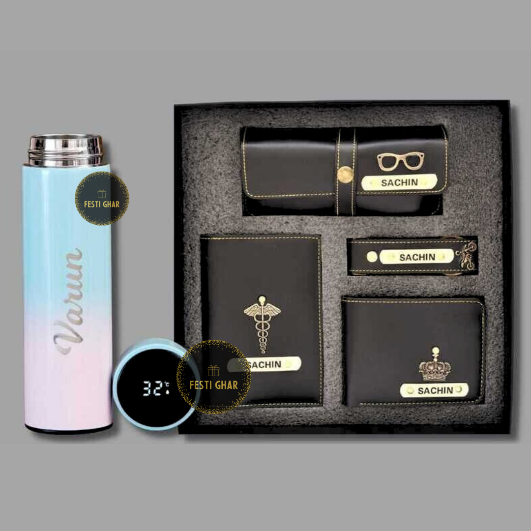 Personalized  Set of 5 for Men with multicolored bottle