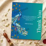 Custom Thank you Cards peacock theme