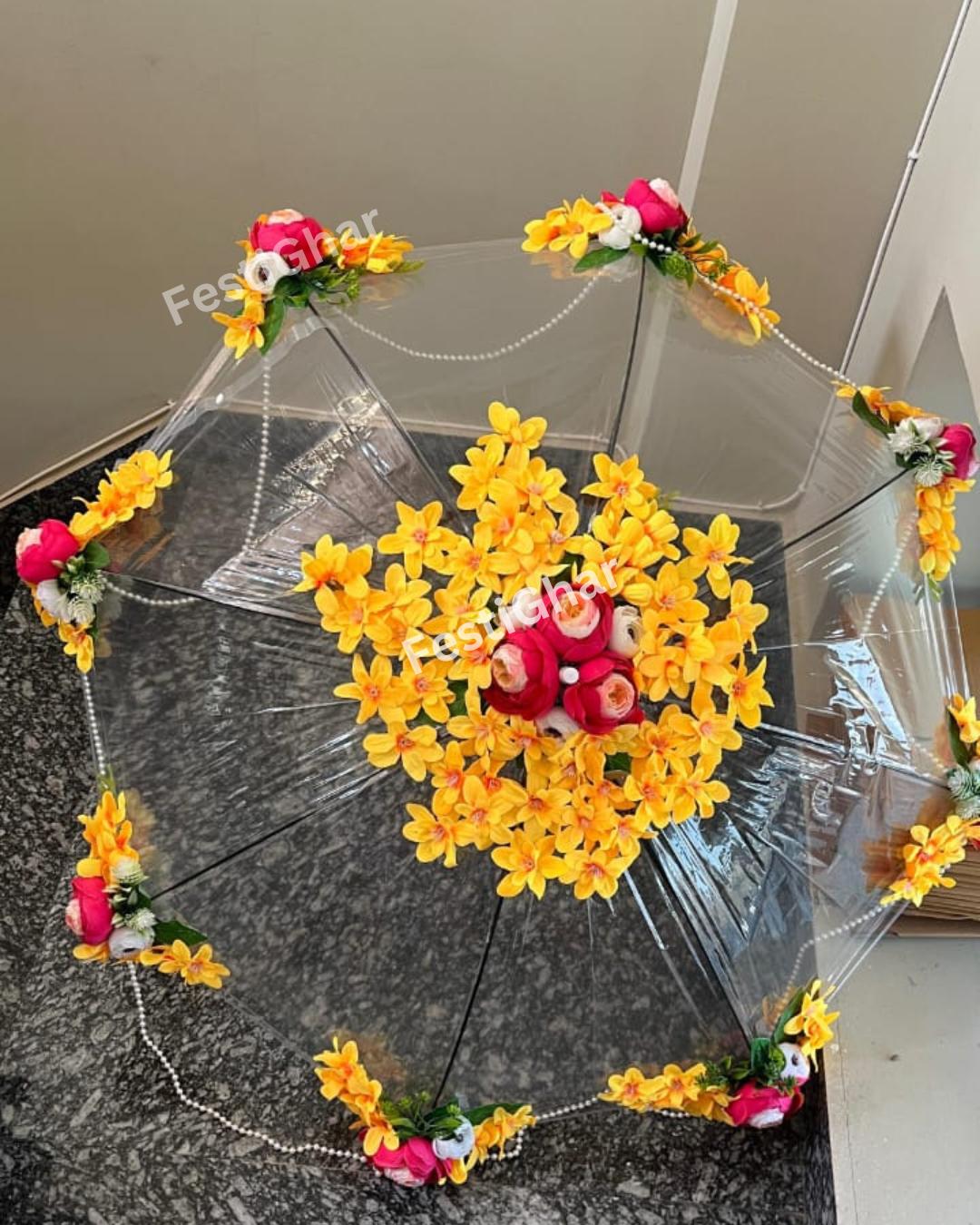 Wedding Umbrella yellow floral