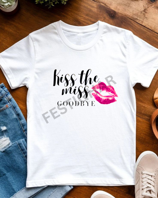 Bride T-Shirt - Kiss the Miss Goodbye