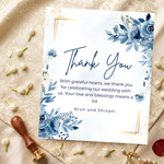 Custom Thank you Cards in blue shade